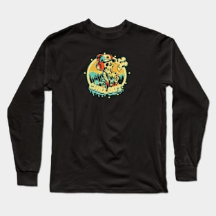 Bone Rhythms: Vintage Hip-Hop Fashion Skull Long Sleeve T-Shirt